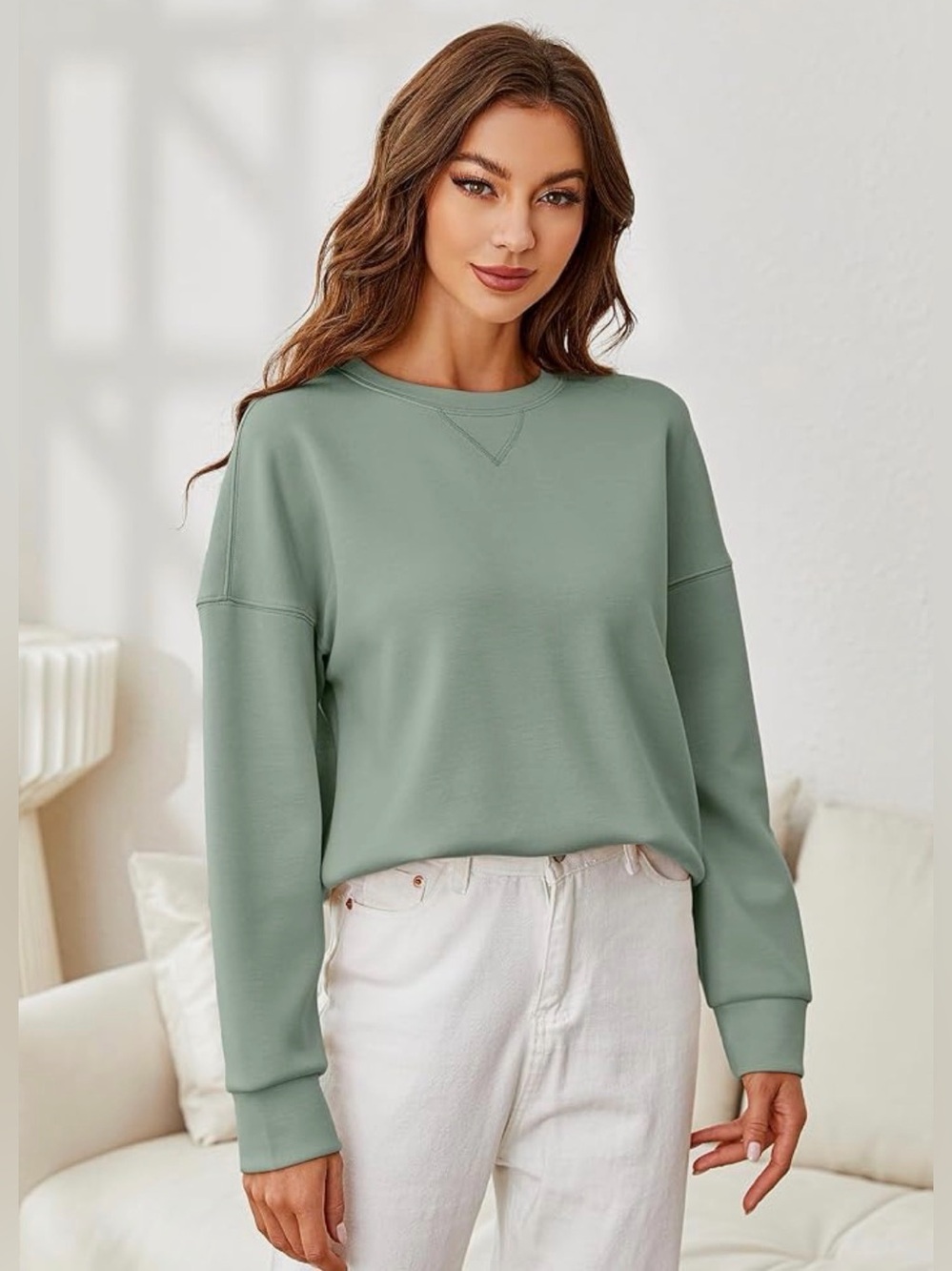 Cropped Crewneck Pullover